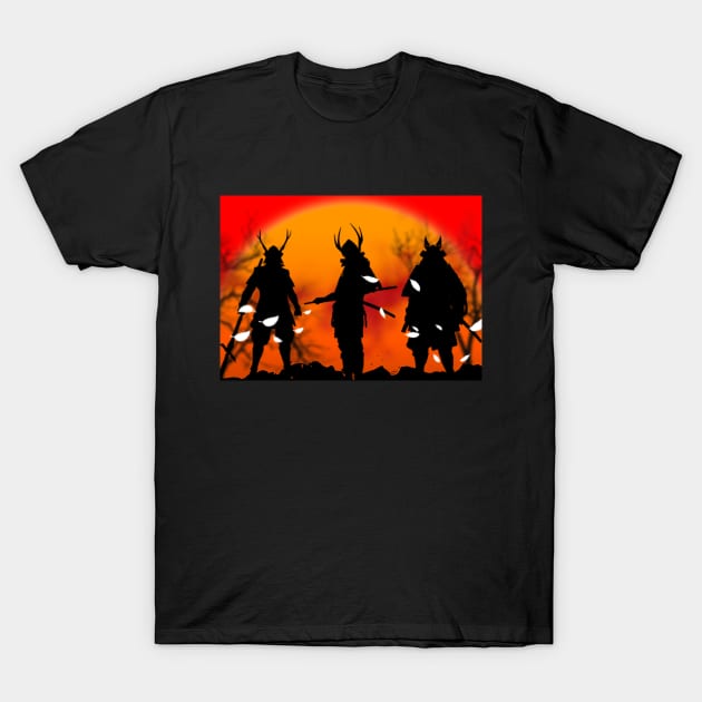 THREE SAMURAI THE MOON T-Shirt by Trangle Imagi